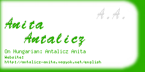 anita antalicz business card